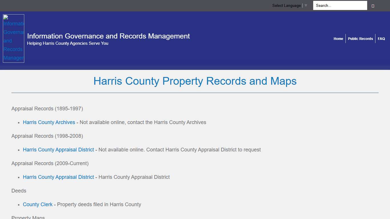 Harris County Property Records and Maps