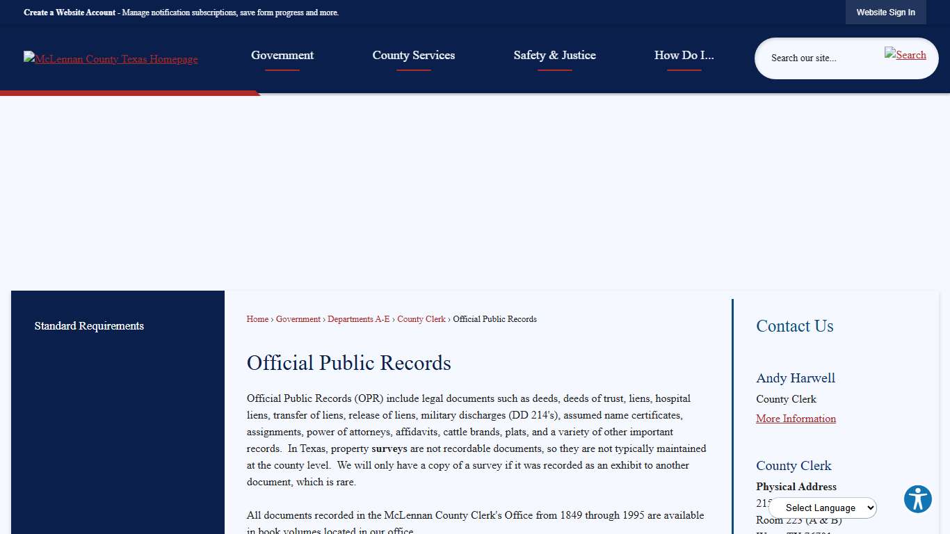 Official Public Records | McLennan County, TX